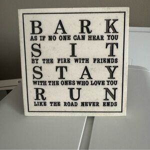 Dog Rules Marble Wall Plaque